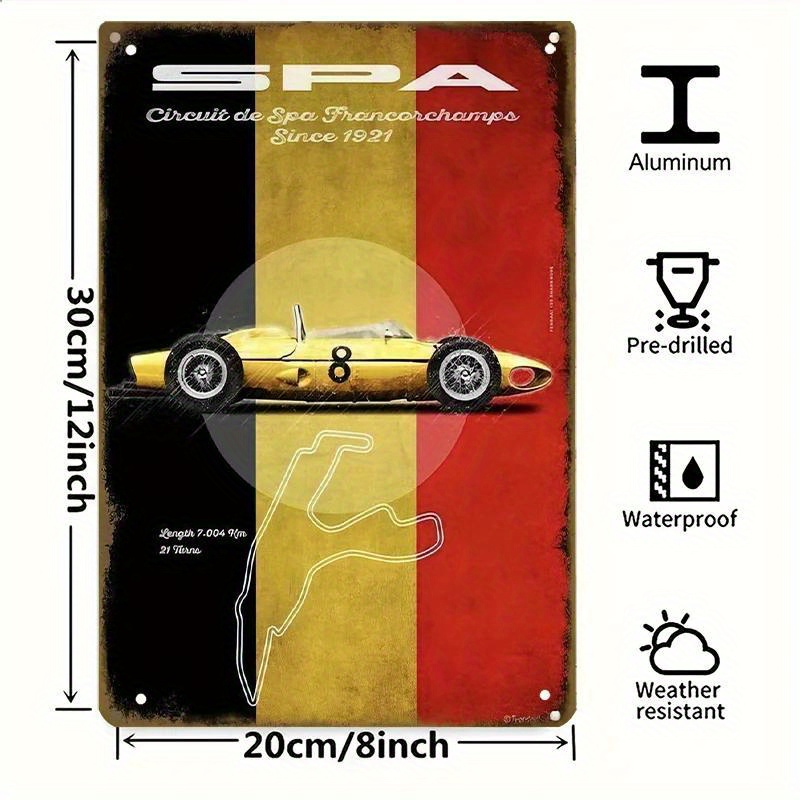 Home Office Or - metal Racing Car Sign - Spa