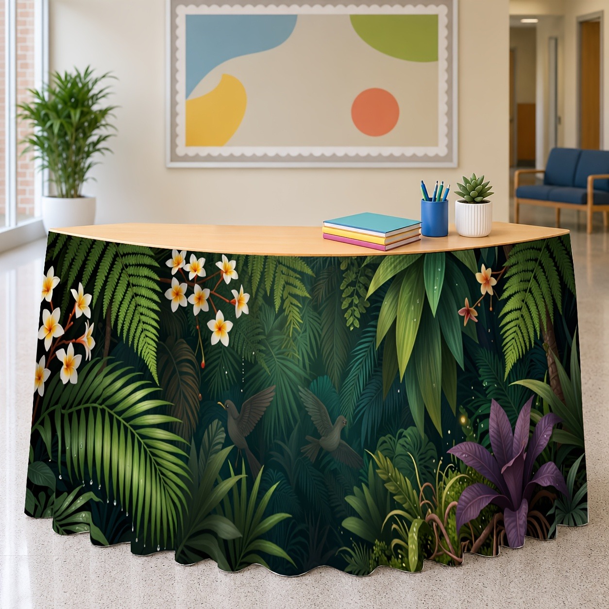 Green exotic plant decorations - đánh giá và giá Home Office Work Table