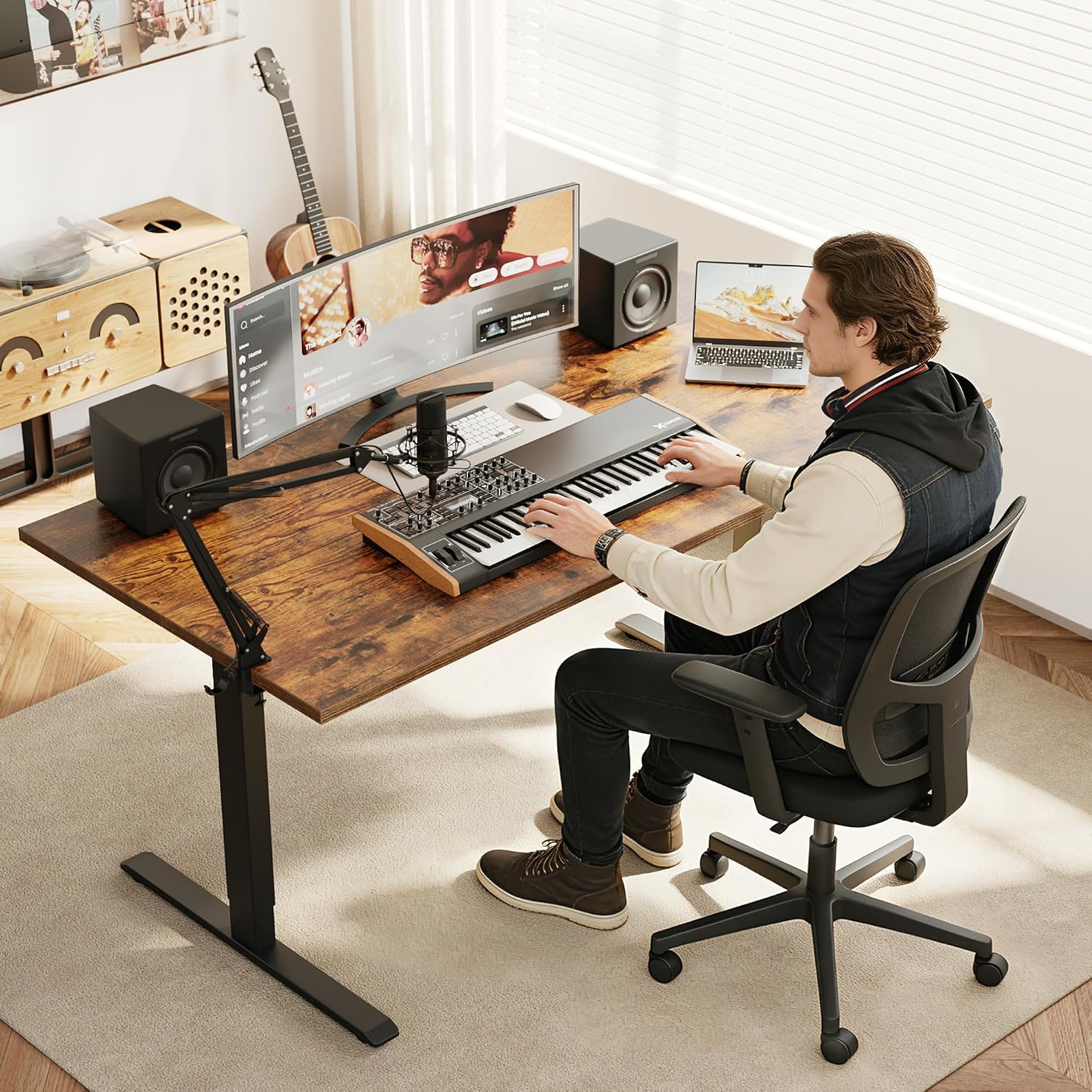 Electric Standing Desk, 55 x 2 - đánh giá và giá Home Office Work Table