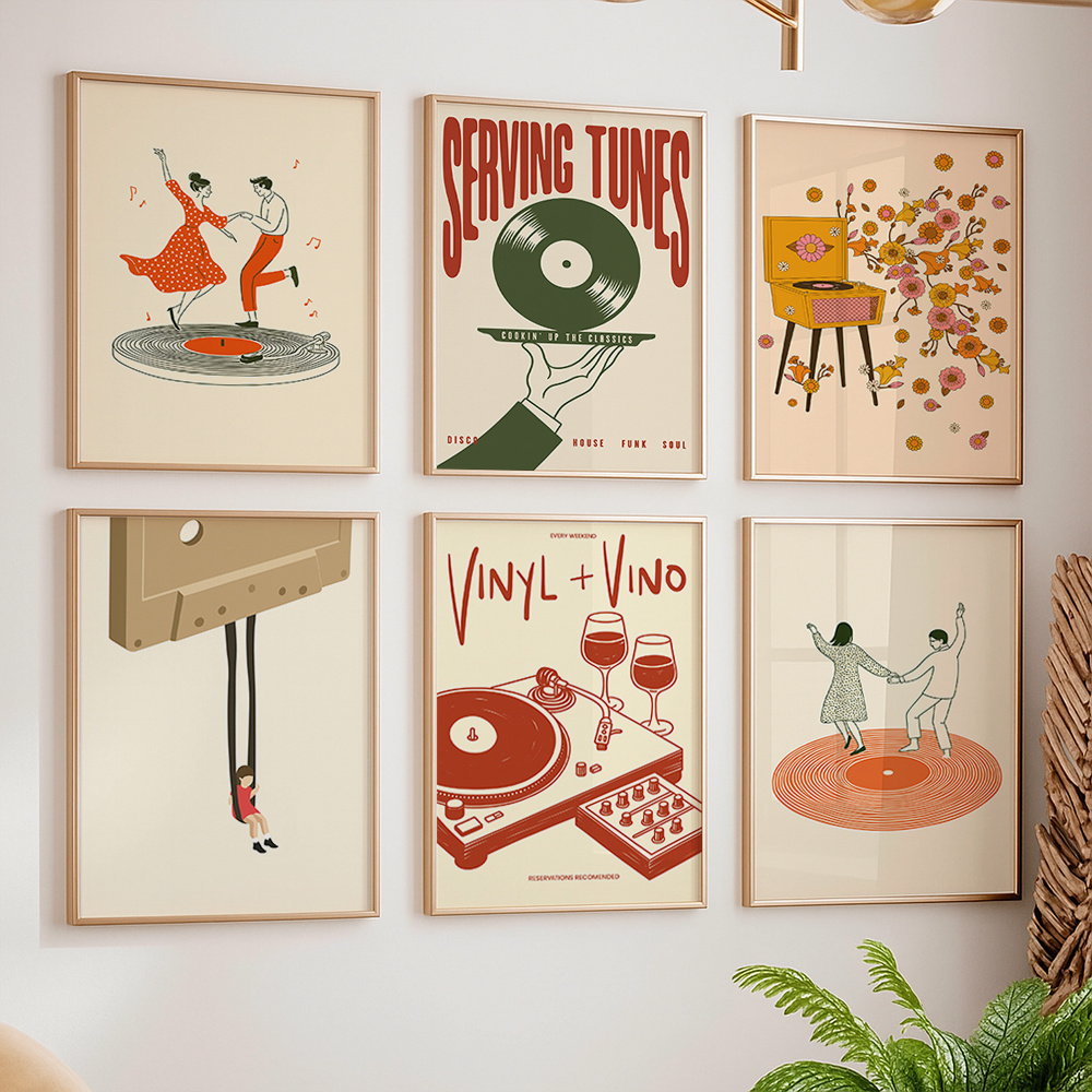 1pc Vintage Music Canvas Poste - đánh giá và giá Home Office Or