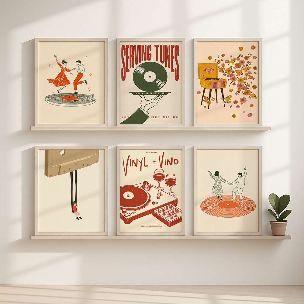 1pc Vintage Music Canvas Poste - đánh giá và giá Home Office Or
