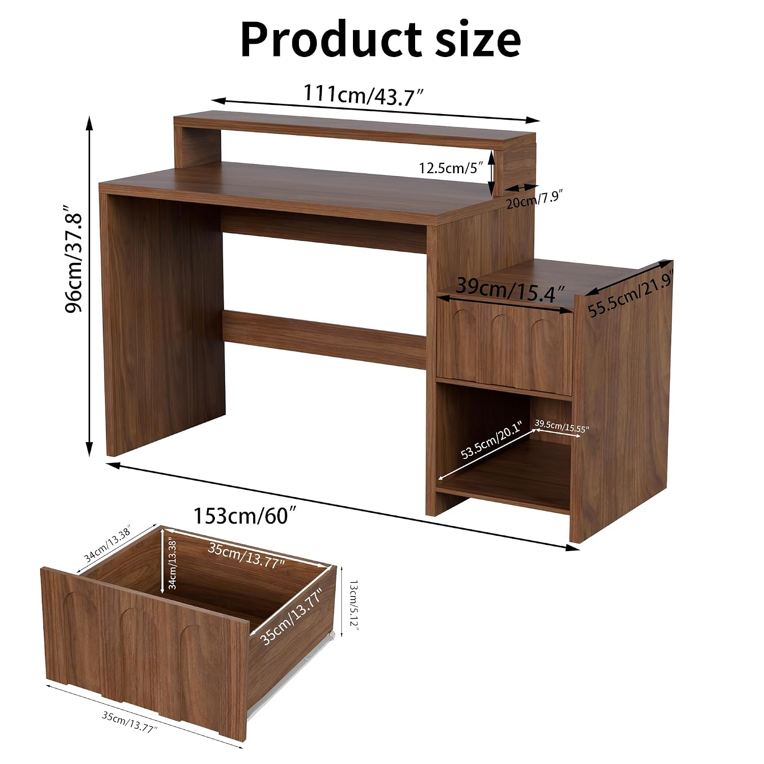 60 Inch Executive Desk with Dr - đánh giá và giá Home Office Work Table