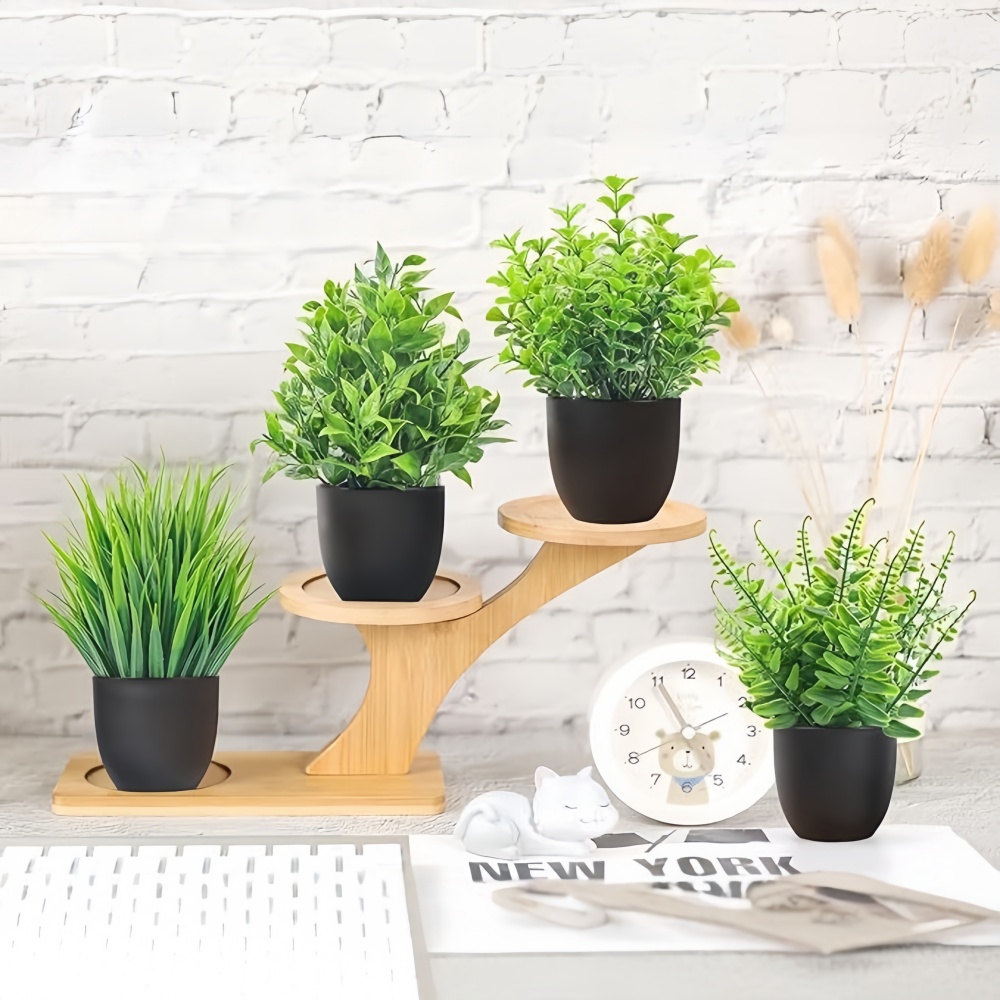 4pcs/set Mini Artificial Plant - đánh giá và giá Home Office Layout