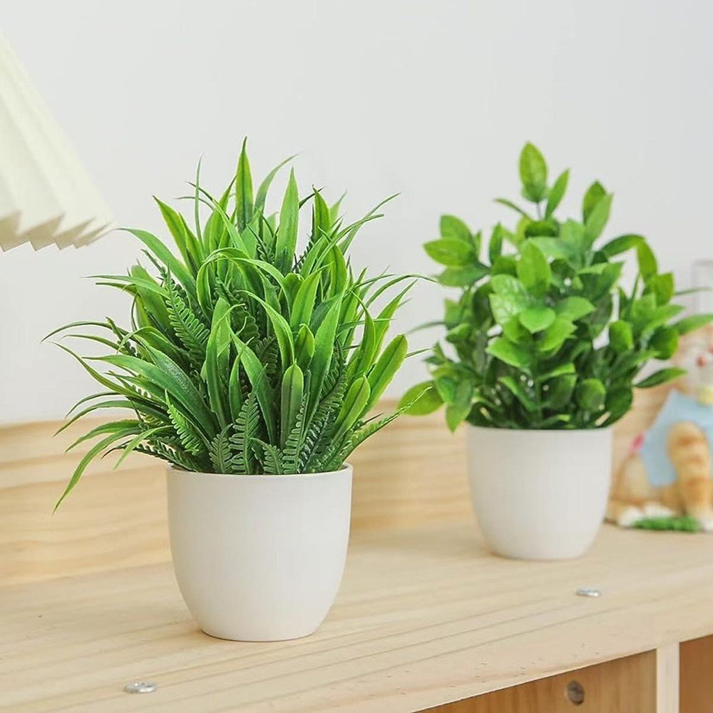 4pcs/set Mini Artificial Plant - đánh giá và giá Home Office Layout